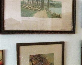Wallace Nutting signed & hand colored photo lithographs