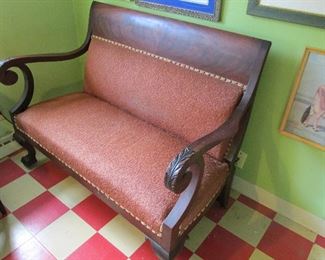 Handsome claw foot settee