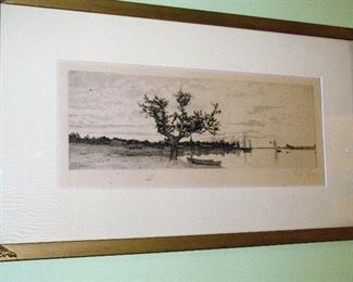 Charles Xavier Harris signed etching