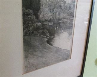 Charles Mielatz "A Bit Of Central Park" signed print