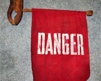 Vintage Danger truck flag