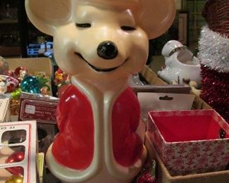 Vintage Union Santa mouse blow mold