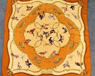Exquisite Hermes "Le Cle des Champs" silk scarf