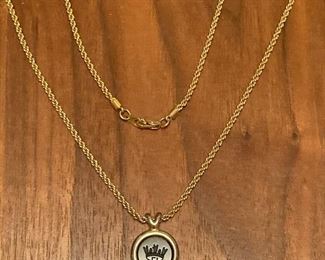 Fendi intaglio crown pendant necklace