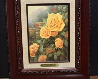 A Perfect Yellow Rose Accent Print By Thomas Kinkade