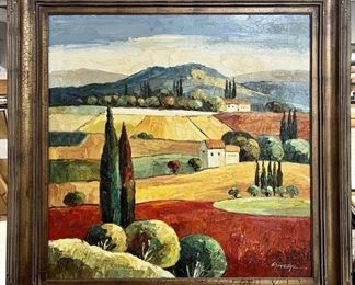 Beautiful French Countryside Framed Canvas