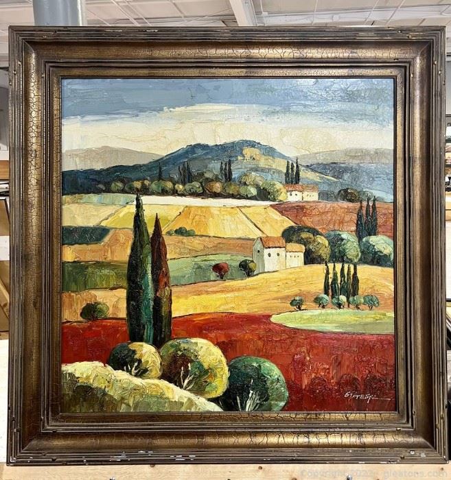 Beautiful French Countryside Framed Canvas