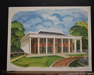 Lithograph Print The new Govenors Mansion Atlanta GA