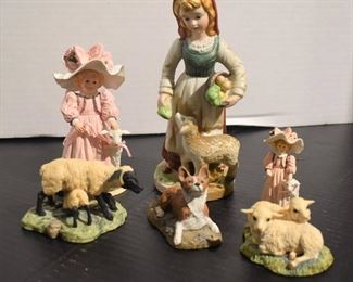 Special Friends Lenwile Girl with Lamb Schmid Sheep and Lamps Kennel Collection Welsh Corgi