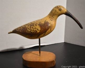 Vintage Sarreid Carved Wooden Shorebird on Stand