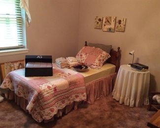 Twin bed, maple headboard