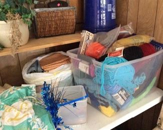 Bin of yarn and also 4 drawers of yarn
