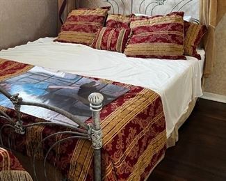 Vintage Bed Frame and New Covers used to stage in his Room