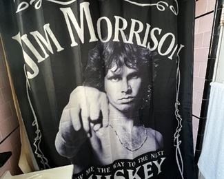 Shower Curtain from staging in his room