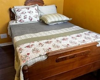 Antique Wood bed Set, for staging in Rob room