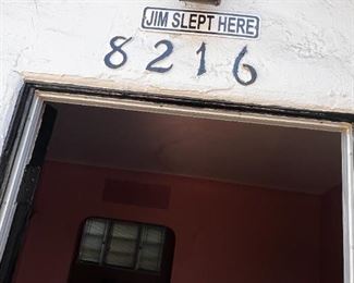 Décor Sign, Jim Slept Here, from Tour 