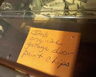 Authentic Actual Paint Chips to his garage door. Valid from his stay. Souvenir Pieces