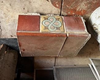 Authentic original tiled step from the stairway to Jim's Unit, Used while he was there