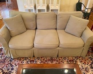 Down cushion sofa with removable/washable fabric