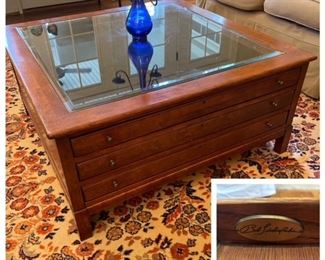 Bob Timberlake shadow box coffee table with drawers