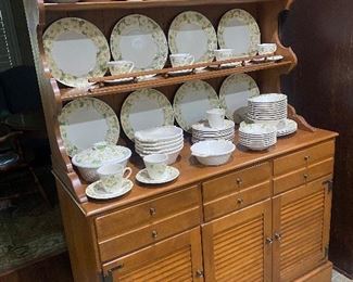 Ethan Allen kitchen hutch - 2 pieces. Nice Louvered door design. 