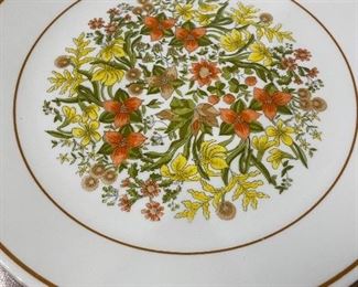 Correll vintage Indian summer dish set. Plates, bowls, saucers, sm plates & cups, platter