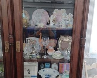 More smalls: Murano glasses, Mary Gregory vase, Victorian blown glasses, Murano vases (2), Waterford Wine and Water in Lucerne pattern, Waterford pedestal bowl, Waterford sugar shaker, crystal cologne bottles for your vanity, more. 