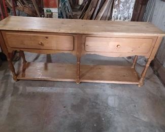 pine sofa table, 70" long. 
