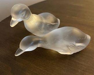 Baccarat Crystal Duck Figurines