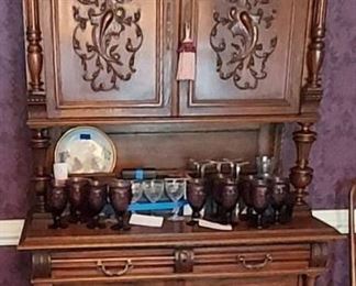 Beautifully Carved Antique French Hunt Cabinet Buffet