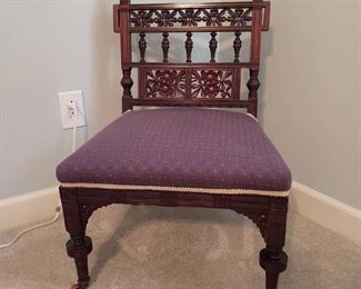Beautifully Carved Antique Slipper Chair