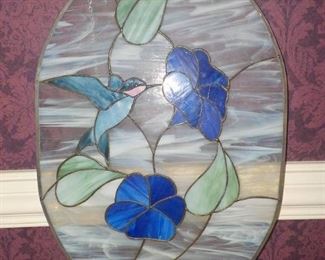 Gorgeous Stained Glass Hanging Art of Hummingbird