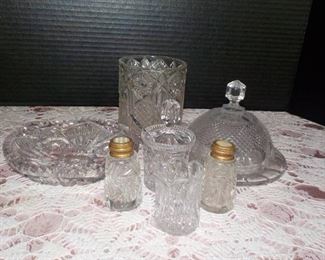 Group of Small Pieces of Table Serving Cut Glass Items
