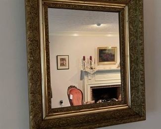 Ornate Bronze Gold Framed Mirror