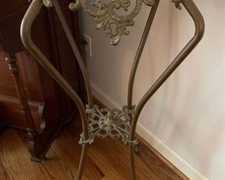 Ornate Victorian Metal Plant Stand with Pink Marble Top