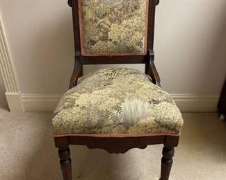 Victorian Eastlake Carved Wood Upholstered Chair