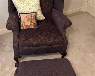 Wingback Chair with Matching Ottoman