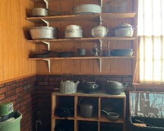 Cast iron, cookers, kettles, churns, ice cream maker, wash boards