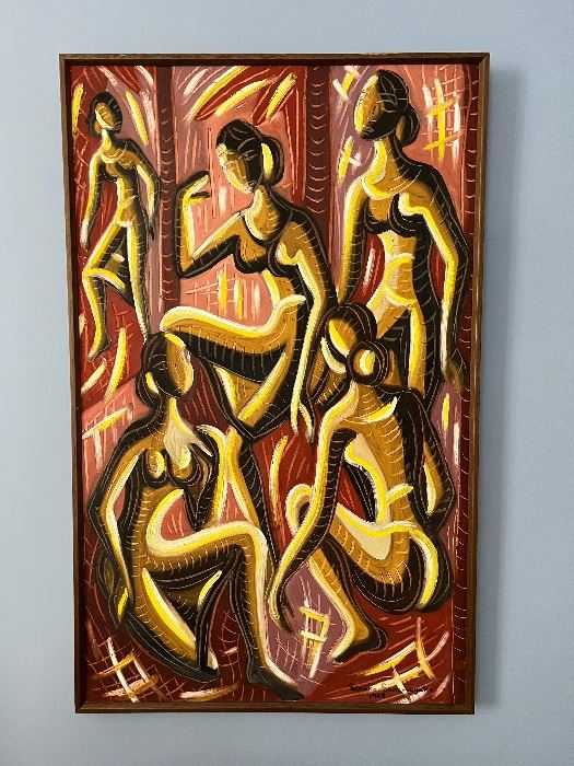 Women By; Senaka Senanayake  1968        Size: 27x43                                   Oil on Canvas      