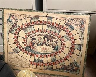 antique Dutch game board Nieuw Vermakelijk Ganzenspel