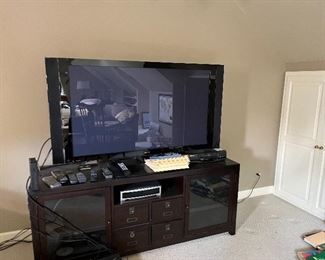 Pottery Barn media cabinet and TV