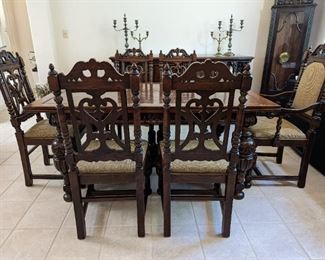 German Dining Table with Pull-out Extensions