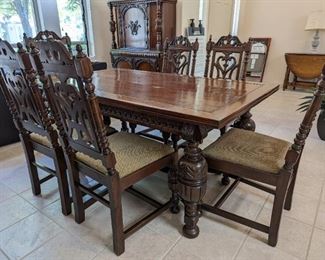 German Dining Table with Pull-out Extensions