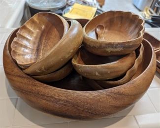 Wooden Salad Bowl Set