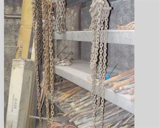 Several Link Chains with Hooks on the end