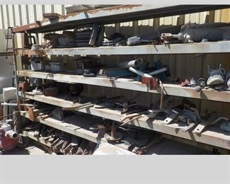 Bins of metal, tools and equipment to be sorted