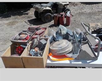 Many, many colored tail lights