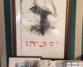 Leonard Baskin (American 1922-2000), “Isaiah?” Signed Colored Lithograph, numbered 31/90