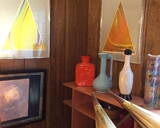 Original Contemporary Modern Art, David Barry Lewis (American 1945-), Artist Study, Triangle (Yellow Sicily, Orange Java)
Frankoma Vases, Taos Vase