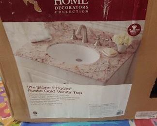31 in Stone Effects Rustic Gold Vanity Top in Box